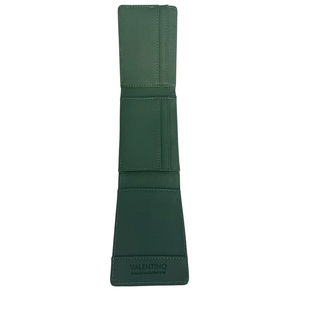 Valentino Green Faux Leather Wallet Card Holder Mirror Purse